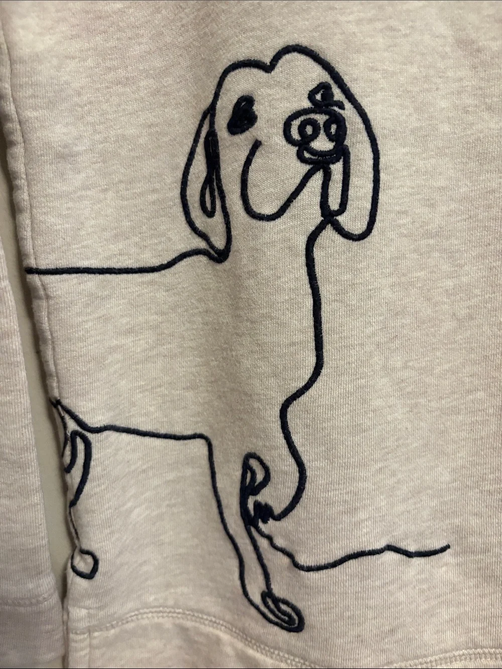 Talbots Light Cream Sweatshirt with Black Dog Outline